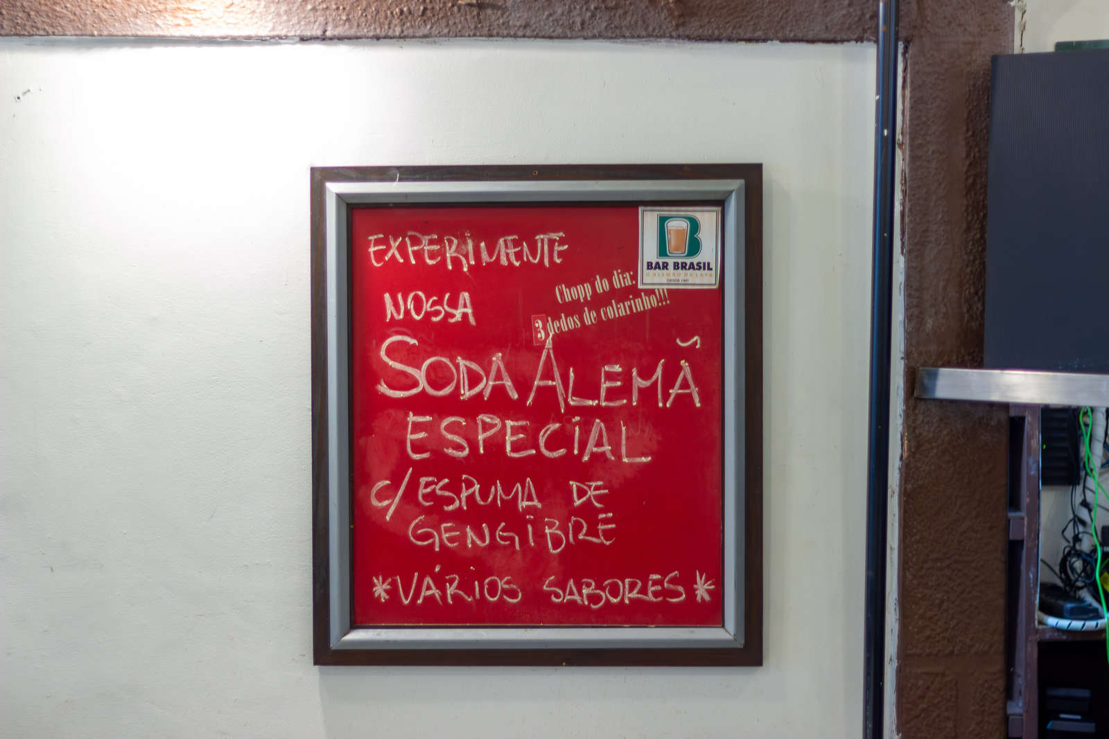The specials board at Bar Brasil
