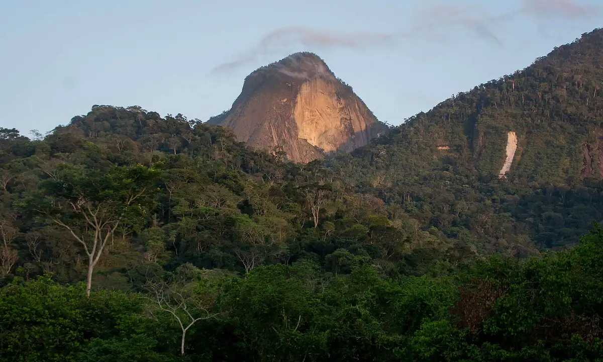 A mountain peak in Parque Estadual do Desengano at sunrise
