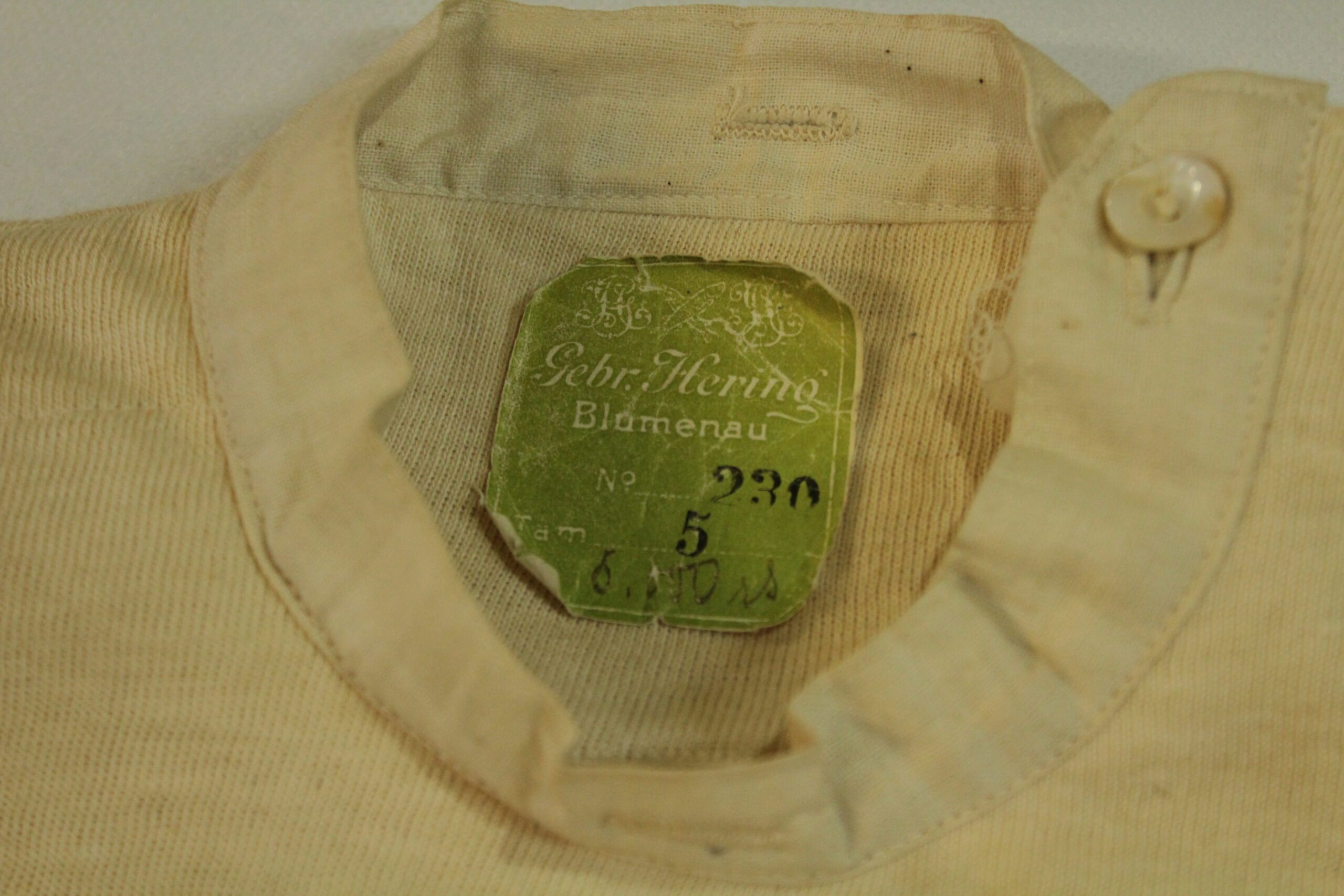 A vintage knitted garment with a Gebrüder Hering label from Blumenau