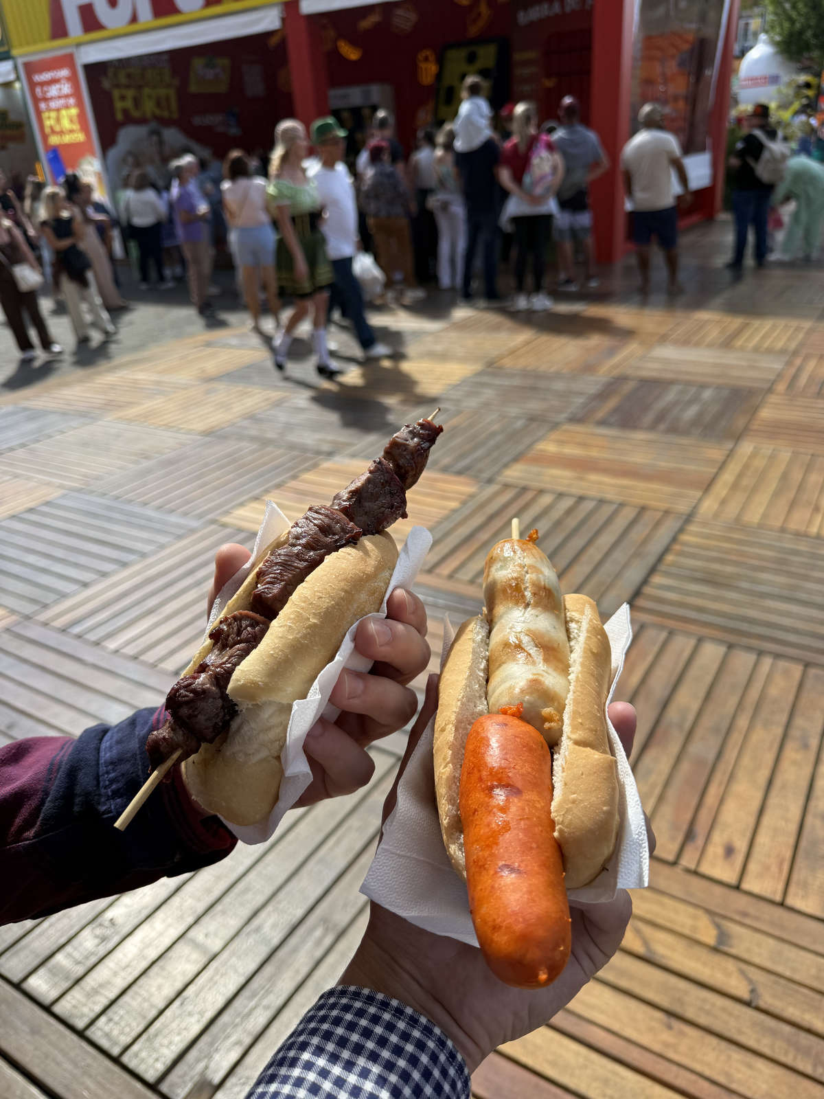 Sausage and meat sandwiches at Oktoberfest Blumenau