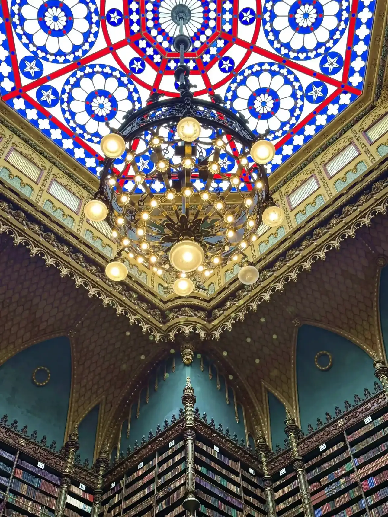 Stained-glass ceiling of the Royal Portuguese Reading Room