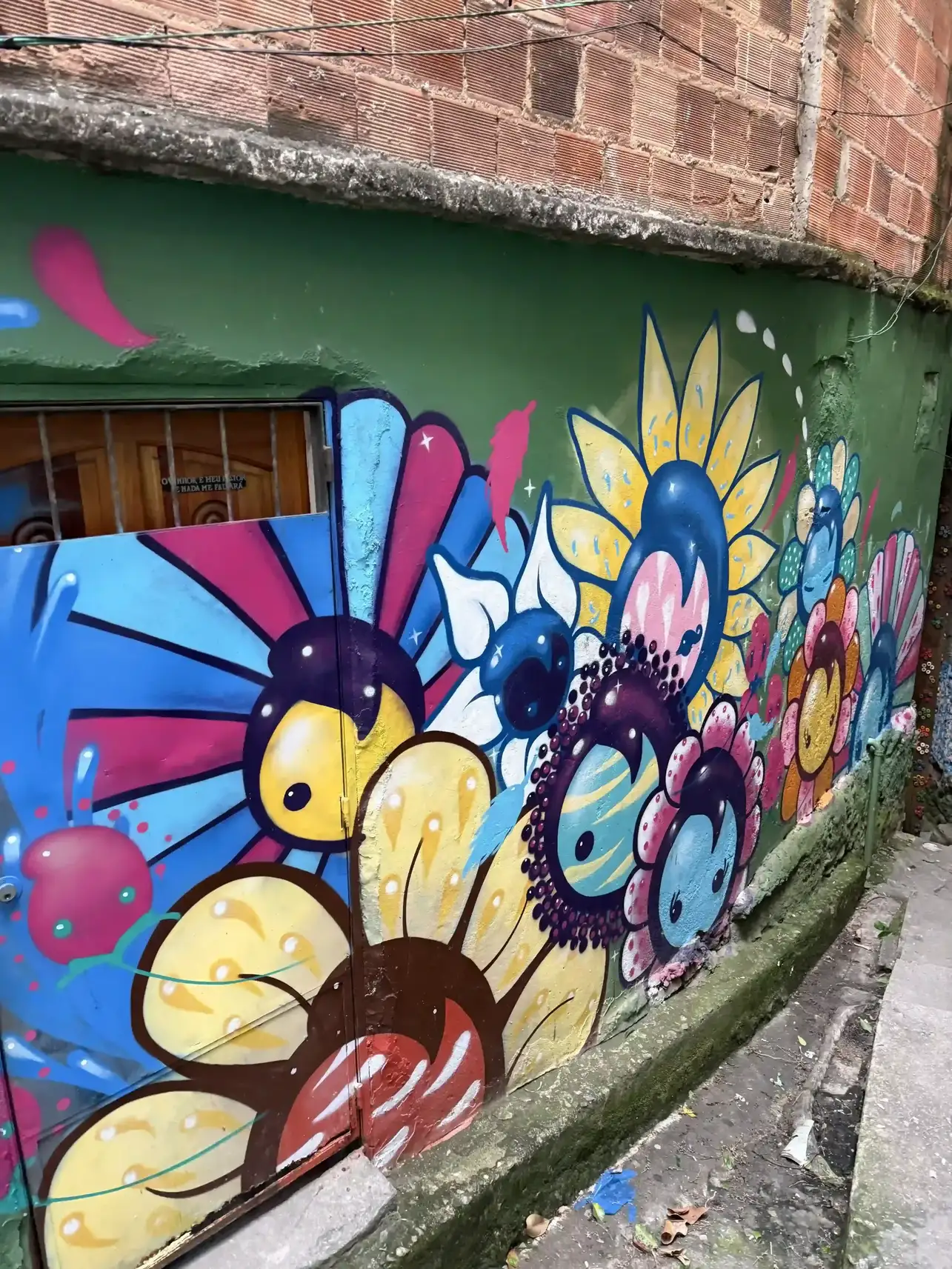 Colorful street art in Rocinha